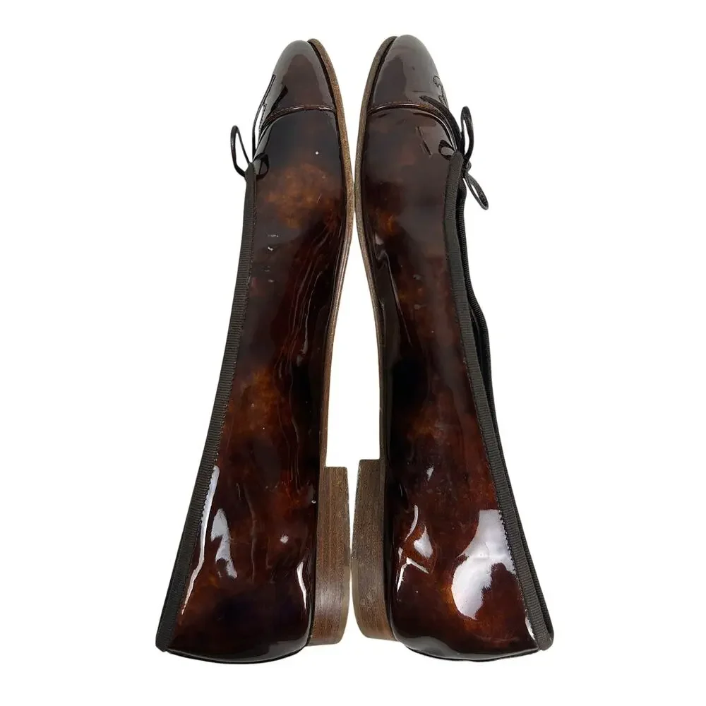 Chanel Tortoise Shell Brown CC Monogram Slip On Ballet Flats 42 12 - Picture 7 of 9